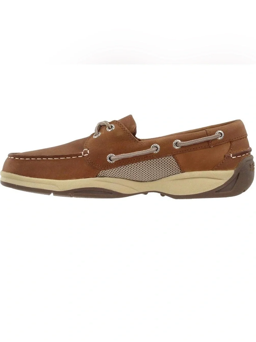 Sperry Intrepid Boat Shoes, Cognac Leather with Breathable Sides, NIB Retail $89